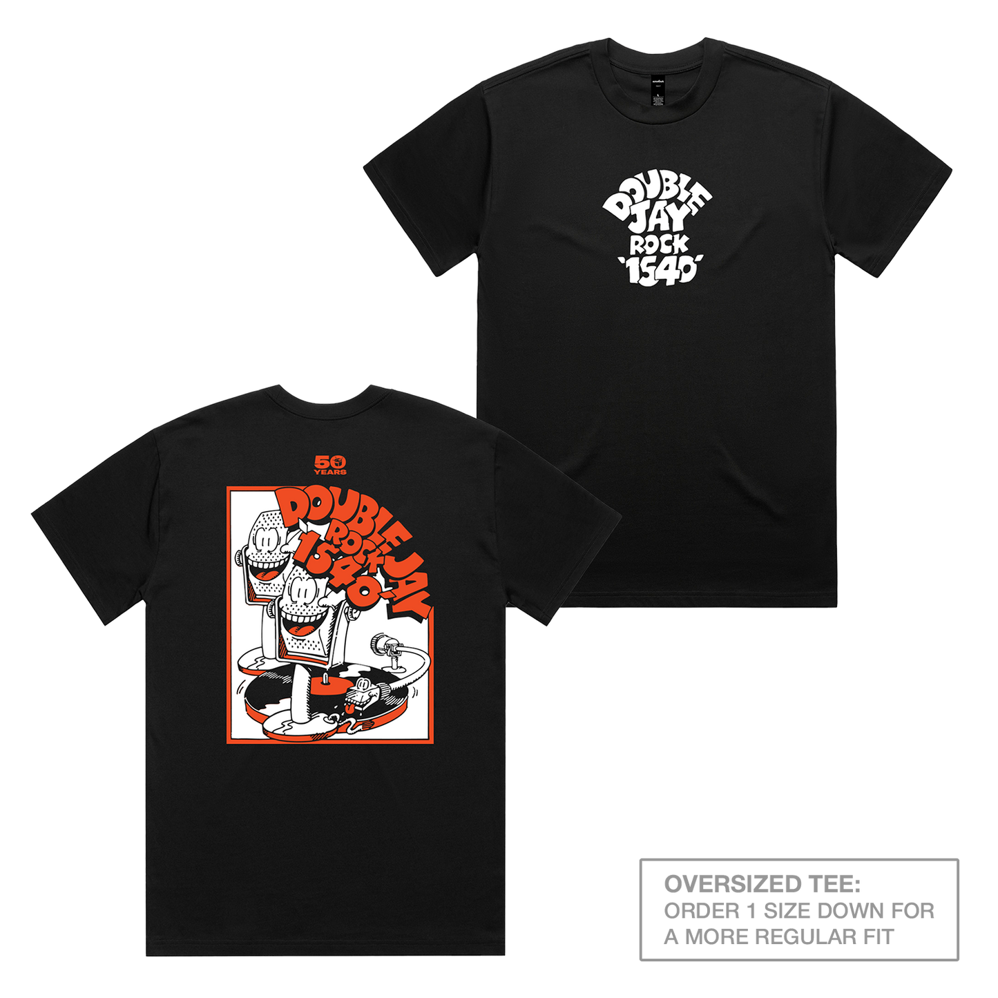 50 YEARS: Double Jay Oversized Heavy Tee Black
