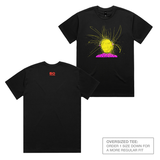 50 YEARS: Exploding Head Oversized Heavy Tee Black