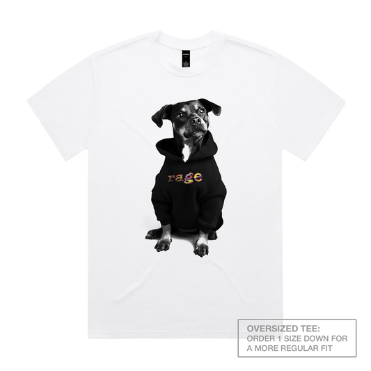 Rage Doghoodie Oversized Heavy Tee White