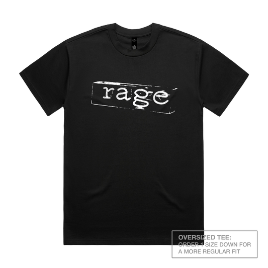 Rage White Lightbox Oversized Heavy Tee Black