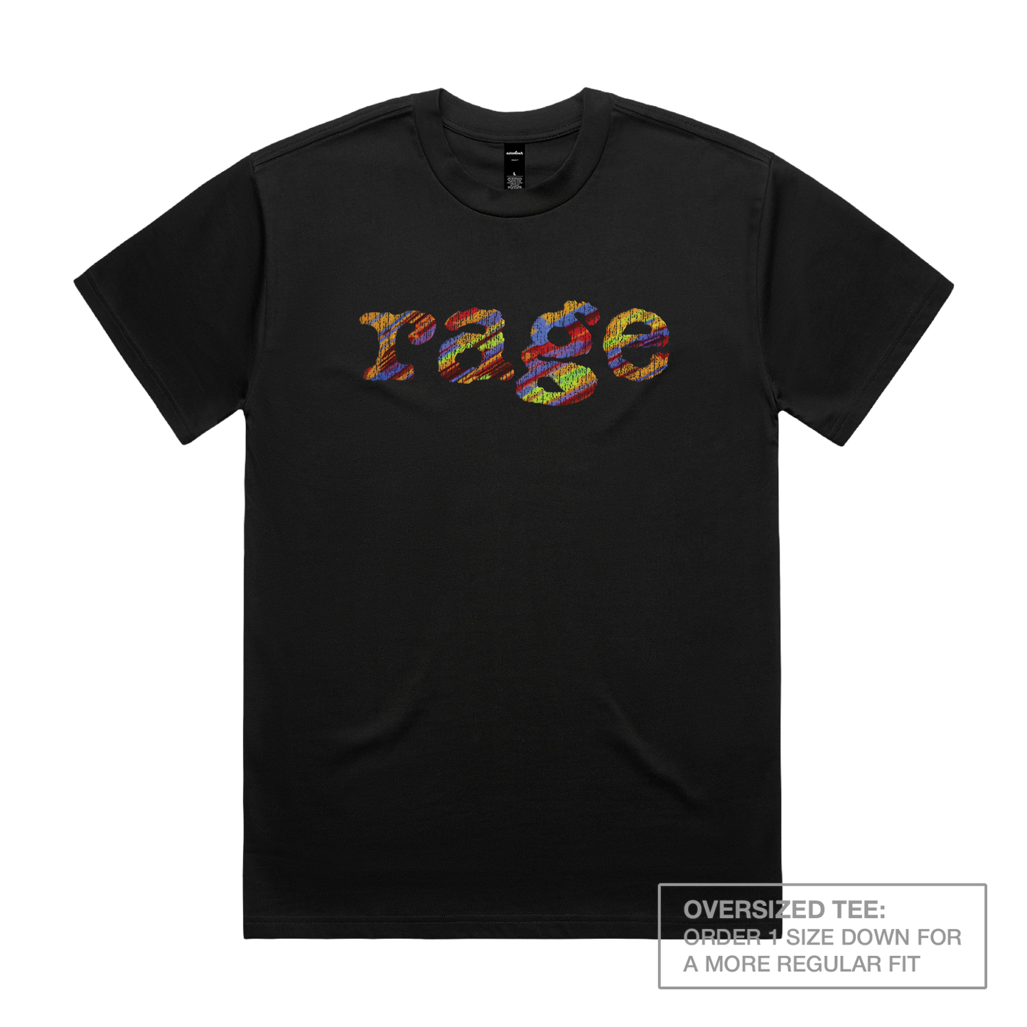 Rage Vintage Logo Oversized Heavy Tee Black
