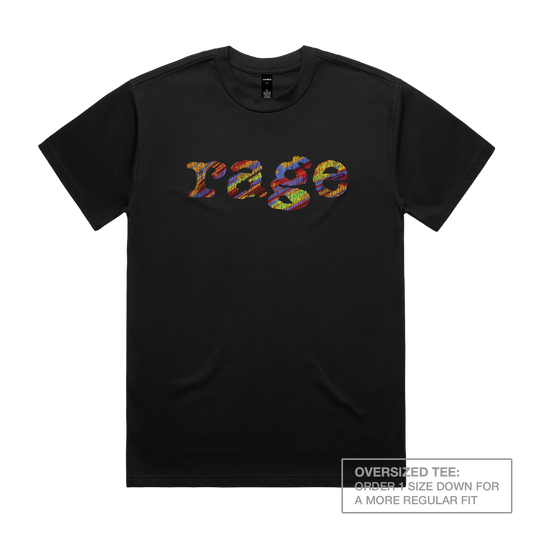 Rage Vintage Logo Oversized Heavy Tee Black