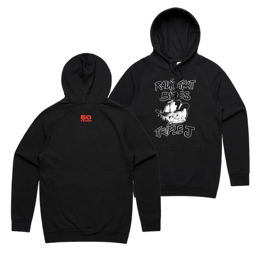 50 YEARS: Radio That Bites Hoodie Black