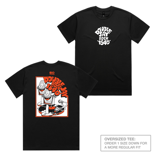50 YEARS: Double Jay Oversized Heavy Tee Black