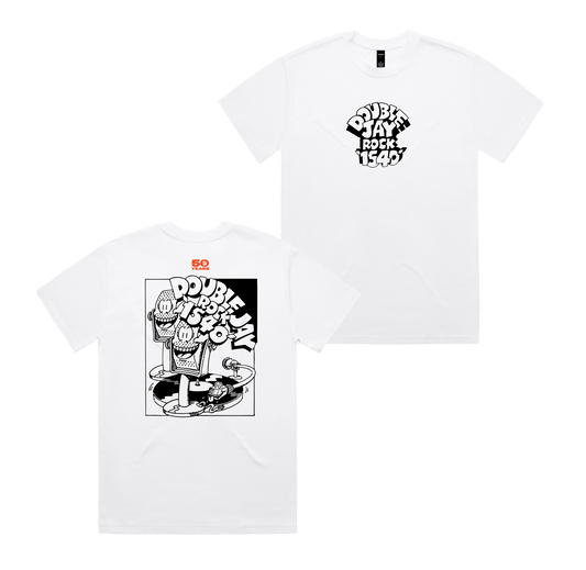50 YEARS: Double Jay Oversized Heavy Tee White