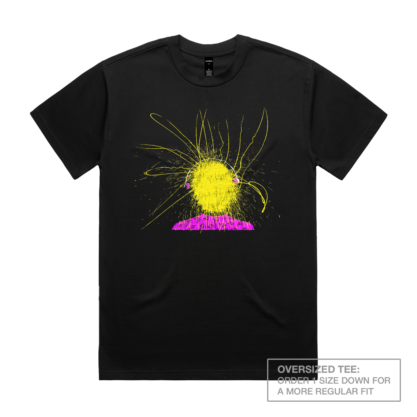50 YEARS: Exploding Head Oversized Heavy Tee Black