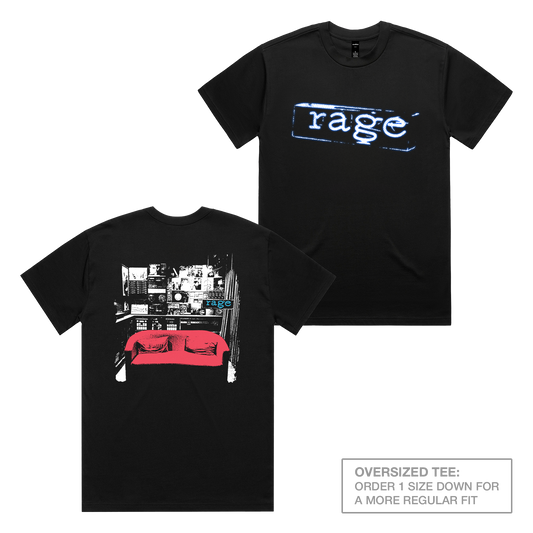 Rage Blue Lightbox Oversized Heavy Tee Black
