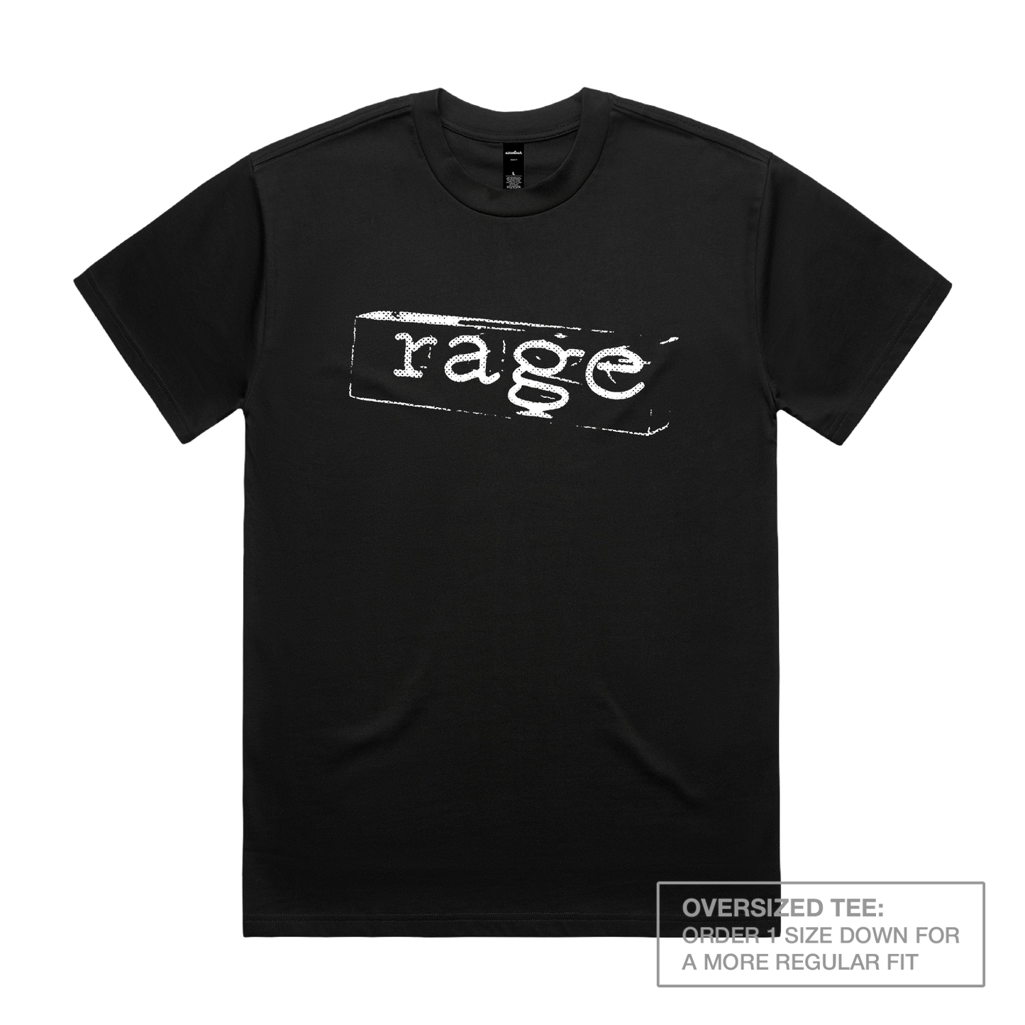 Rage White Lightbox Oversized Heavy Tee Black