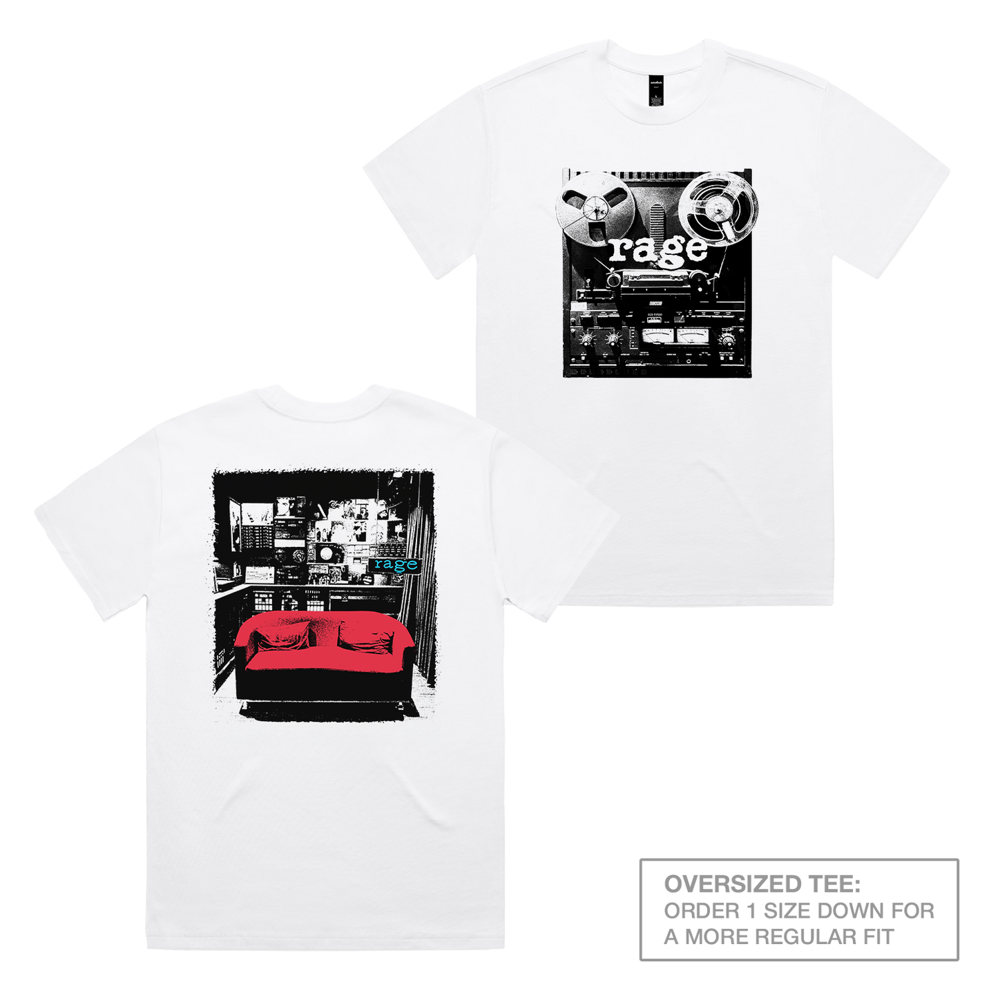 Rage Reel Oversized Heavy Tee White