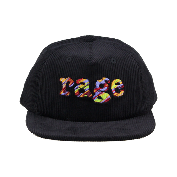 Rage Embroidered Corduroy Cap (Black)