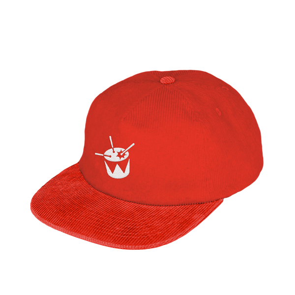 Embroidered Drum Logo Cord Cap (Red)