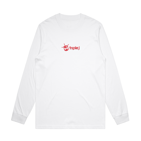 Embroidered Logo Long Sleeve (White)